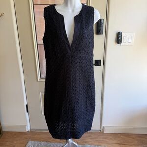 Blue Eyelet Italian Sleeveless Dress L